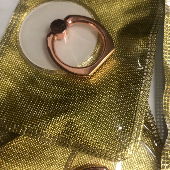 Transparent Cell Phone Finger Grip Ring (Gold) - Picture 3 of 5
